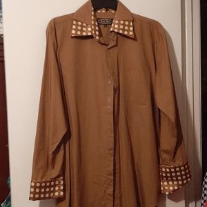 Polka dot accented dress shirt and tie